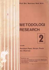 Image of Metodologi Research 2 untuk Penulisan Paper, Skripsi, Thesis dan Disertasi