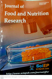 Image of Journal of Food and Nutrition Research Volume 6 Issue 10 October 2018