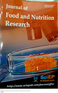 Image of Journal of Food and Nutrition Research Volume 6 Issue 11 November 2018