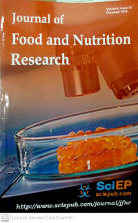 Image of Journal of Food and Nutrition Research Volume 6 Issue 12 December 2018