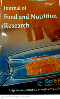 Image of Journal of Food and Nutrition Research Volume 6 Issue 3 March 2018