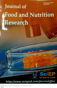 Image of Journal of Food and Nutrition Research Volume 6 Issue 6 June 2018