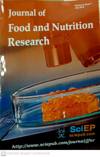 Image of Journal of Food and Nutrition Research Volume 6 Issue 7 July 2018