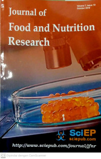 Image of Journal of Food and Nutrition Research Volume 7 Issue 10 October 2019