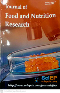 Image of Journal of Food and Nutrition Research Volume 7 Issue 11 November 2019