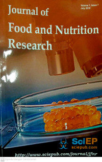 Image of Journal of Food and Nutrition Research Volume 7 Issue 7 July 2019