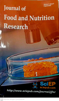 Image of Journal of Food and Nutrition Research Volume 7 Issue 8 August 2019