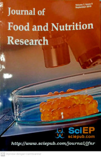 Image of Journal of Food and Nutrition Research Volume 7 Issue 9 September 2019