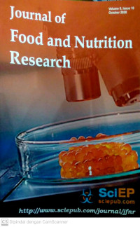 Image of Journal of Food and Nutrition Research Volume 8 Issue 10 October 2020