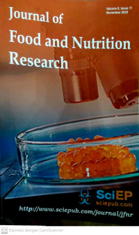 Image of Journal of Food and Nutrition Research Volume 8 Issue 11 November 2020