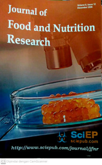 Image of Journal of Food and Nutrition Research Volume 8 Issue 12 December 2020