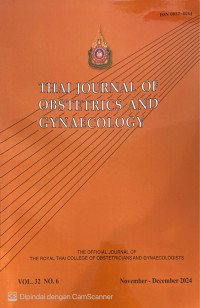 Image of Thai Journal Obstetrics and Gynaecology Volume 32 No. 6 Tahun 2024