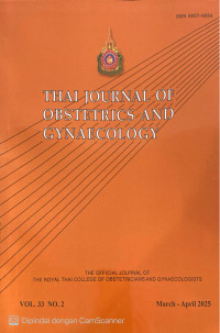 Image of Thai Journal Obstetrics and Gynaecology Volume 33 No. 2 Tahun 2025