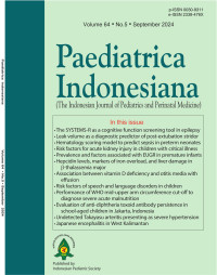 Image of Jurnal Paediatrica Indonesiana (The Indonesian Journal of Pediatrics and Perinatal Medicine) Volume 64 No. 5 September 2024