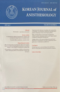 Image of Korean Journal of Anesthesiology Volume 78 No. 2 Tahun 2025