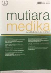 Image of Mutiara Medika : Jurnal Kedokteran dan Kesehatan Vol. 18 No. 2 Juli 2018