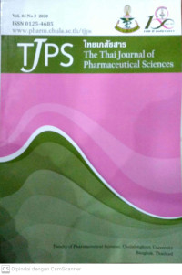 Image of Thai Journal Of Pharmaceutical Sciences (TJPS) Vol 44, No 3 (2020)