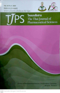 Image of Thai Journal Of Pharmaceutical Sciences (TJPS) Vol 44, No 4 (2020)
