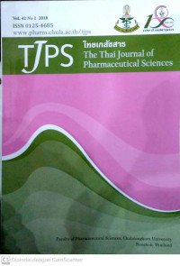 Image of Thai Journal Of Pharmaceutical Sciences (TJPS) Vol 42, No 1 (2018)