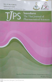 Image of Thai Journal Of Pharmaceutical Sciences (TJPS) Vol. 41 No. 3 (2017)