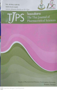 Image of Thai Journal Of Pharmaceutical Sciences (TJPS) Vol. 40 No. 3 (2016)