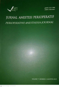 Image of Jurnal Anestesi Perioperatif (Perioperative Anesthesia Journal) Volume 7 Nomor 2 Agustus 2019