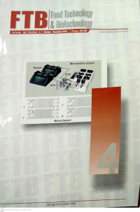 Image of FOOD TECHNOLOGY & BIOTECHNOLOGY Volume 56, Number 4, 2018