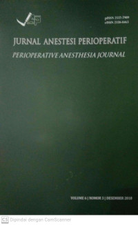 Image of Jurnal Anestesi Perioperatif (Perioperative Anesthesia Journal) Volume 6 Nomor 3 Desember 2018