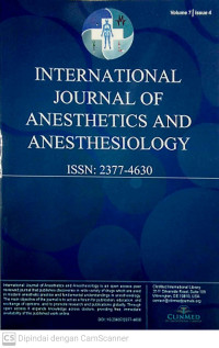 Image of International Journal of Anesthetics and Anesthesiology Volume 7 Issue 4 2020
