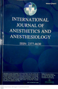 Image of International Journal of Anesthetics and Anesthesiology Volume 5 Issue 2 2018