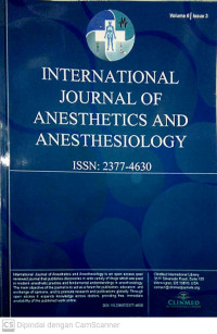 Image of International Journal of Anesthetics and Anesthesiology Volume 6 Issue 3 2019