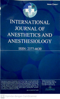 Image of International Journal of Anesthetics and Anesthesiology Volume 7 Issue 1 2020
