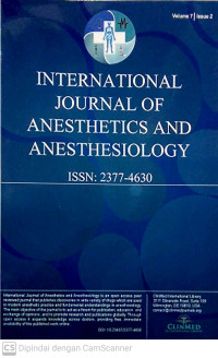 Image of International Journal of Anesthetics and Anesthesiology Volume 7 Issue 2 2020