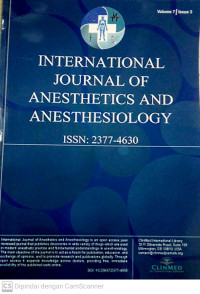 Image of International Journal of Anesthetics and Anesthesiology Volume 7 Issue 3 2020