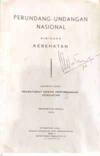 Image of Perundang-Undangan Nasional di Bidang Kesehatan