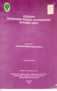 Image of Pedoman Penerapan Proses Keperawatan Di Rumah Sakit