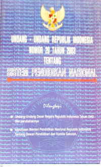 Image of Undang-Undang Republik Indonesia Nomor 20 Tahun 2003 Tentang Sistem Pendidikan Nasional