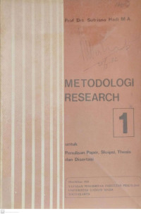 Image of Metodologi Research 1 untuk Penulisan Paper, Skripsi, Thesis dan Disertasi