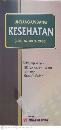 Image of Undang-Undang Kesehatan (UU RI No.36 Th.2009)