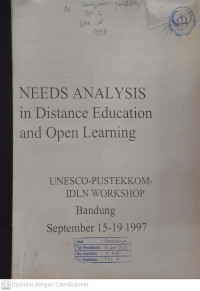 Image of Needs Analysis in Distance Education and Open Learning