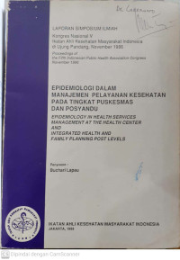 Image of Epidemiologi dalam Manajemen Pelayanan Kesehatan pada Tingkat Puskesmas