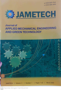 Image of JAMETECH: Journal of Applied Mechanical Engineering and Green Technology