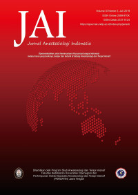 Image of JAI : Jurnal Anestesiologi Indonesia Volume XI Nomor 2 Juli 2019