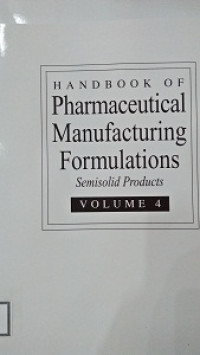 Image of Handbook Of Pharmaceutial Manufacturing Formulatuions Sterile Product Volume 6