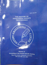 Image of the History of Anesthesia Society Proceedings Volume 37