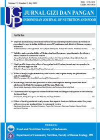 Image of Jurnal Gizi dan Pangan Volume 17, Number 2, July 2022