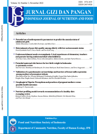 Image of Jurnal Gizi dan Pangan Volume 18, Number 3, November 2023