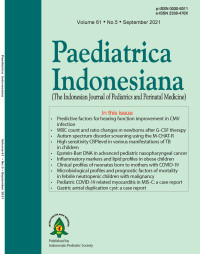 Image of Jurnal Paediatrica Indonesiana (The Indonesian Journal of Pediatrics and Perinatal Medicine) Volume 61 No. 5 September 2021