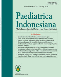 Image of Jurnal Paediatrica Indonesiana (The Indonesian Journal of Pediatrics and Perinatal Medicine) Volume 60 No. 1 January 2020