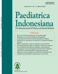 Image of Jurnal Paediatrica Indonesiana (The Indonesian Journal of Pediatrics and Perinatal Medicine) Volume 60 No. 2 March 2020